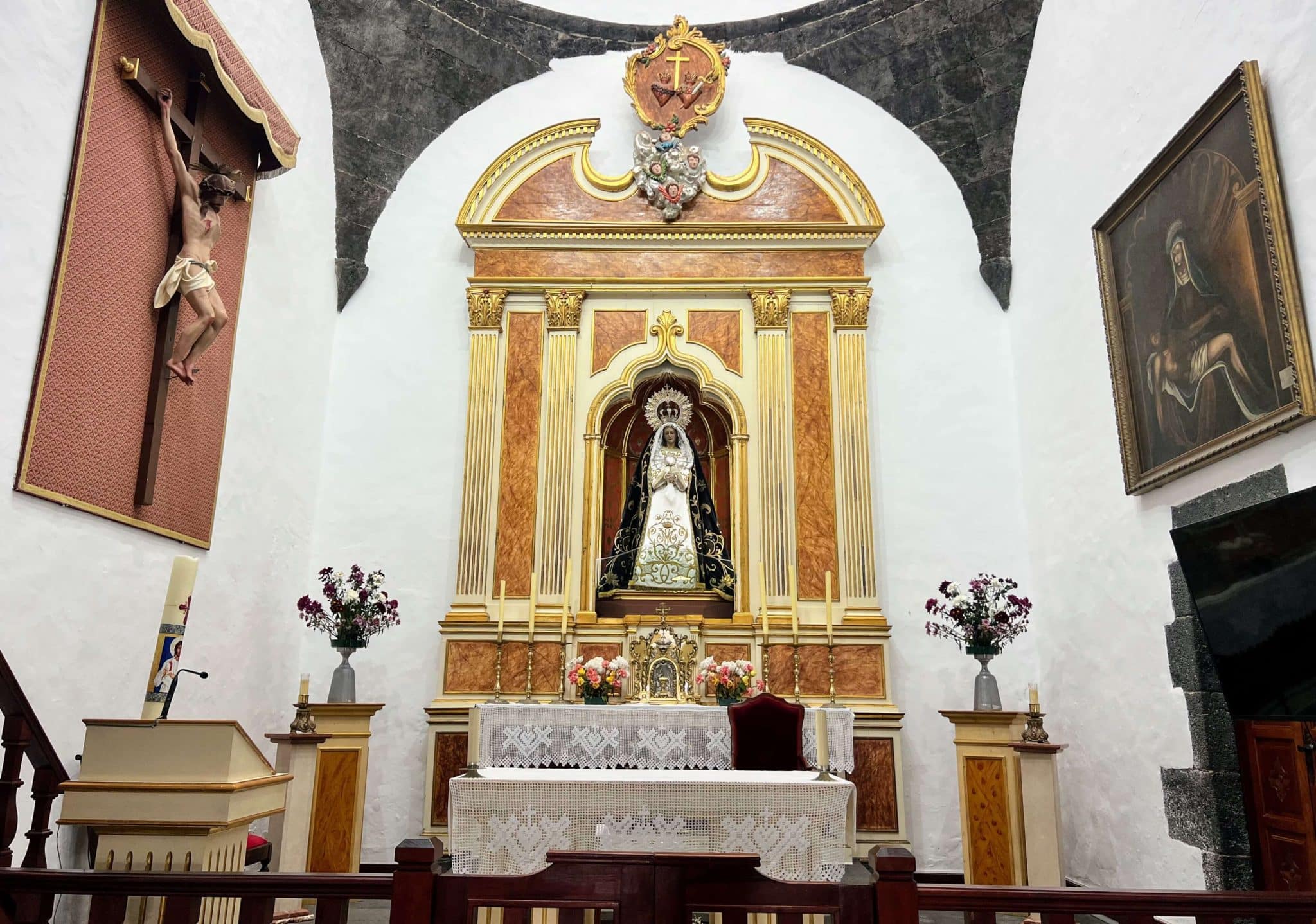 La Virgen de los Dolores, Ermita de Mancha Blanca, Lanzarote. Fotografía: Lanzarote3.com