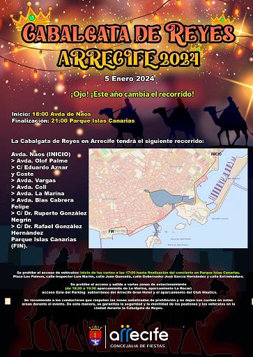 Nuevo recorrido de la Cabalgata de los Reyes Magos de Arrecife.