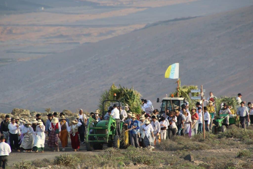 Peregrinación tradicional de Teguise a la Ermita de las Nieves en Lanzarote.