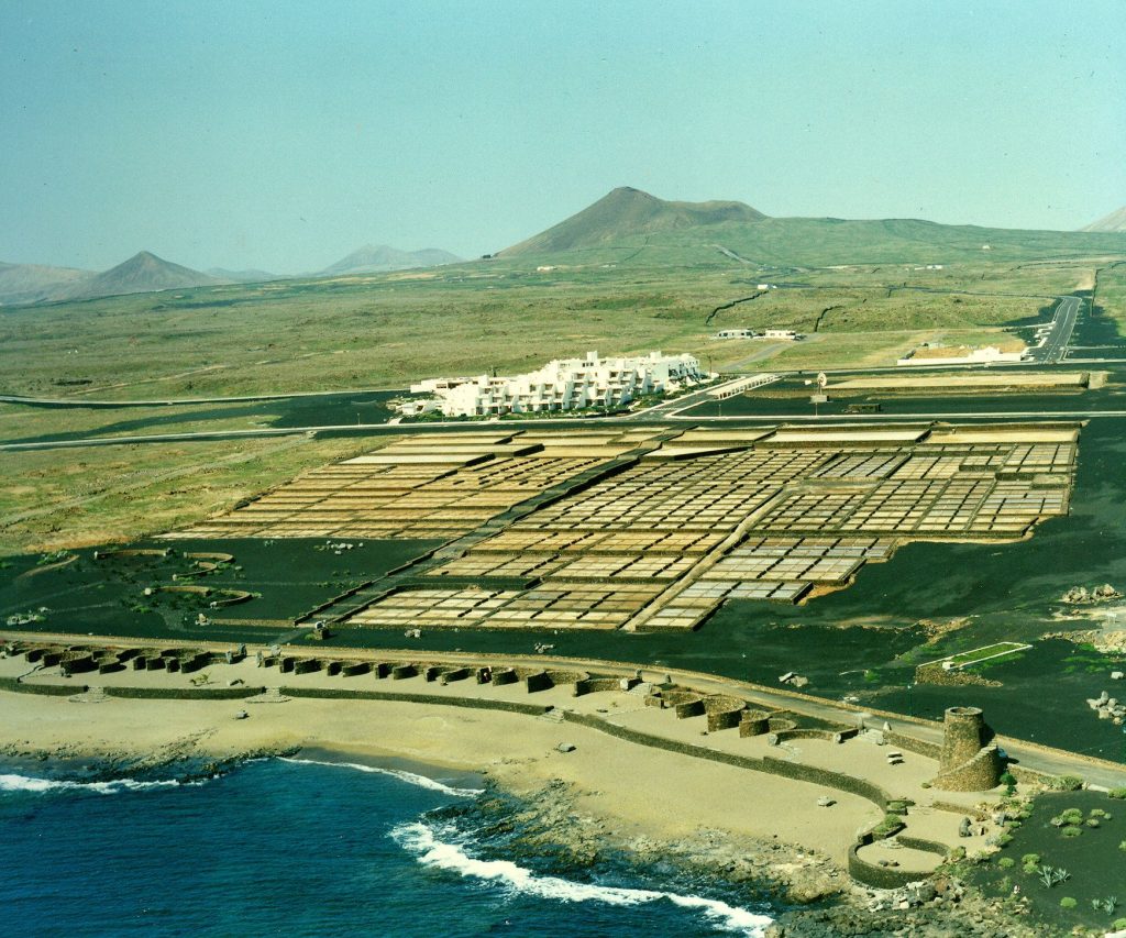 Salinas aledañas a Playa Bastián. La urbanización Los Molinos construida, mediados de los finales de los 70 del Siglo XX